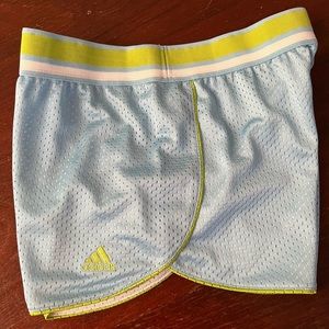 NWOT Adidas Ladies Reversible Running Shorts | blue/white | size S